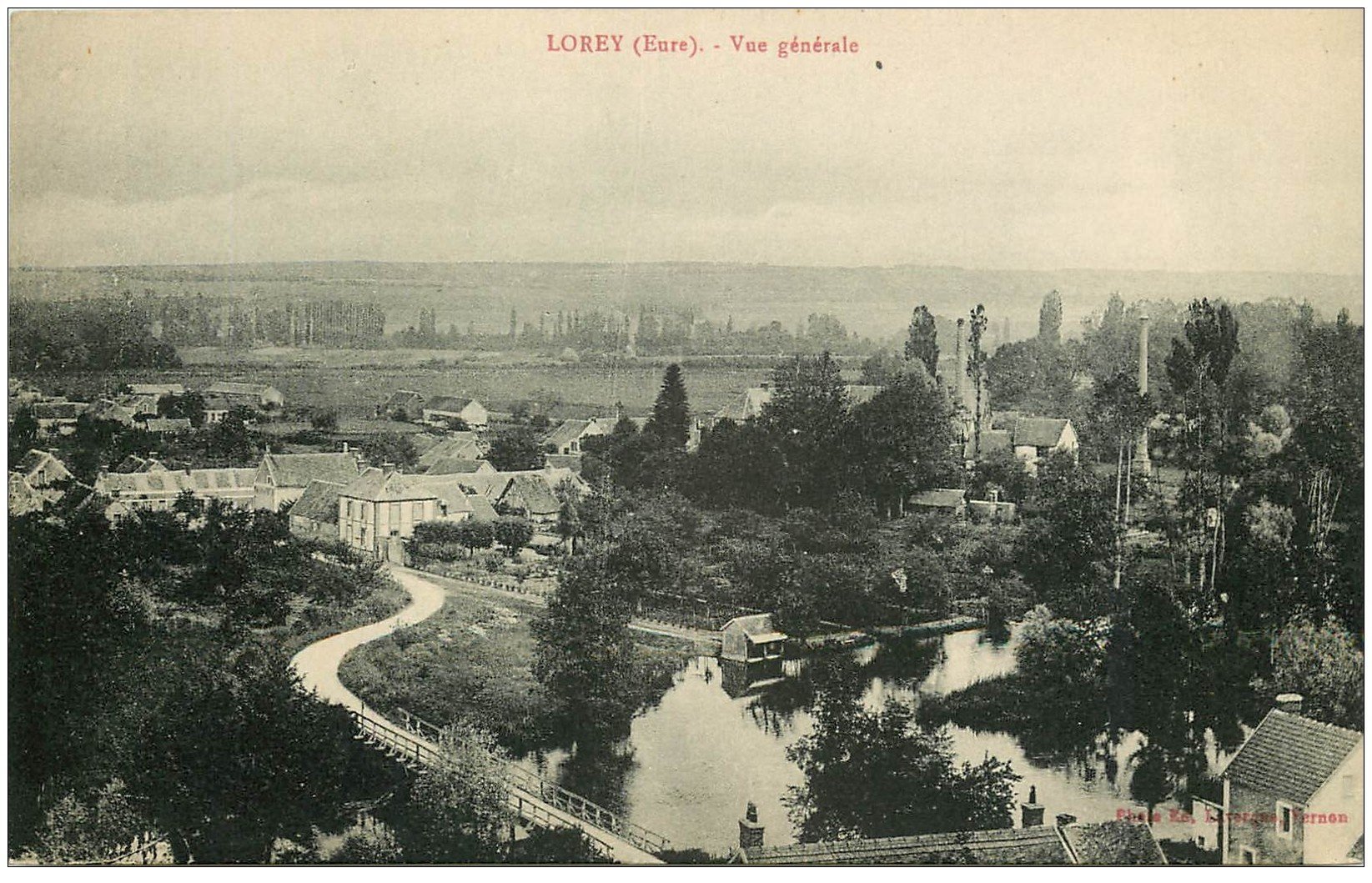 carte postale ancienne 27 LOREY. Vue générale
