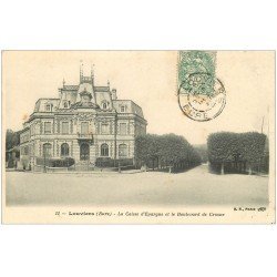 carte postale ancienne 27 LOUVIERS. Caisse d'Epargne Boulevard de Crosne 1903