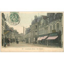 carte postale ancienne 27 LOUVIERS. Rue Grande Au Gagne Petit 1907