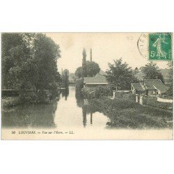 carte postale ancienne 27 LOUVIERS. Vue sur l'Eure 1919