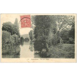 carte postale ancienne 27 LOUVIERS. Vue sur l'Eure animation 1906