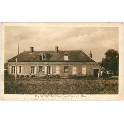 carte postale ancienne 27 MOISVILLE. Ecole et Mairie
