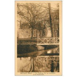 carte postale ancienne 27 NEUILLY. Château de la Folletière et Passerelle