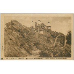 carte postale ancienne 08 CHATEAU-REGNAULT BOGNY. Roche aux 7 Villages 1946