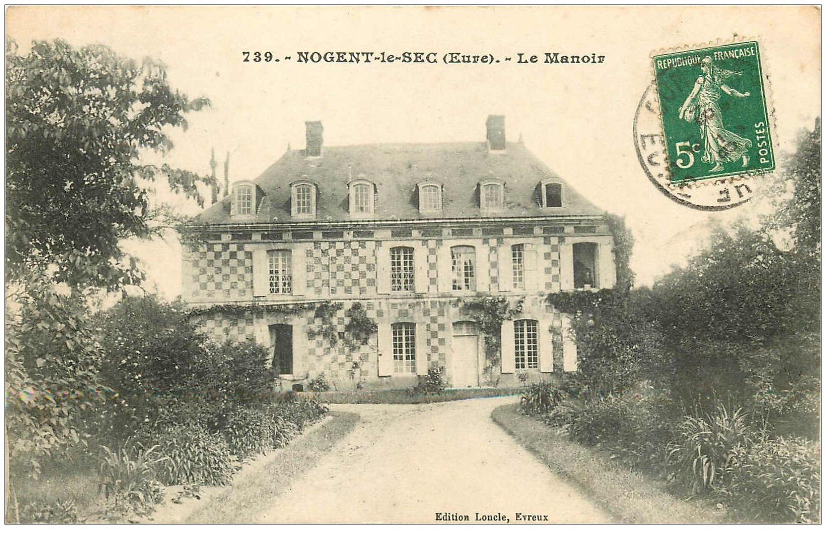 carte postale ancienne 27 NOGENT-LE-SEC. Le Manoir 1912