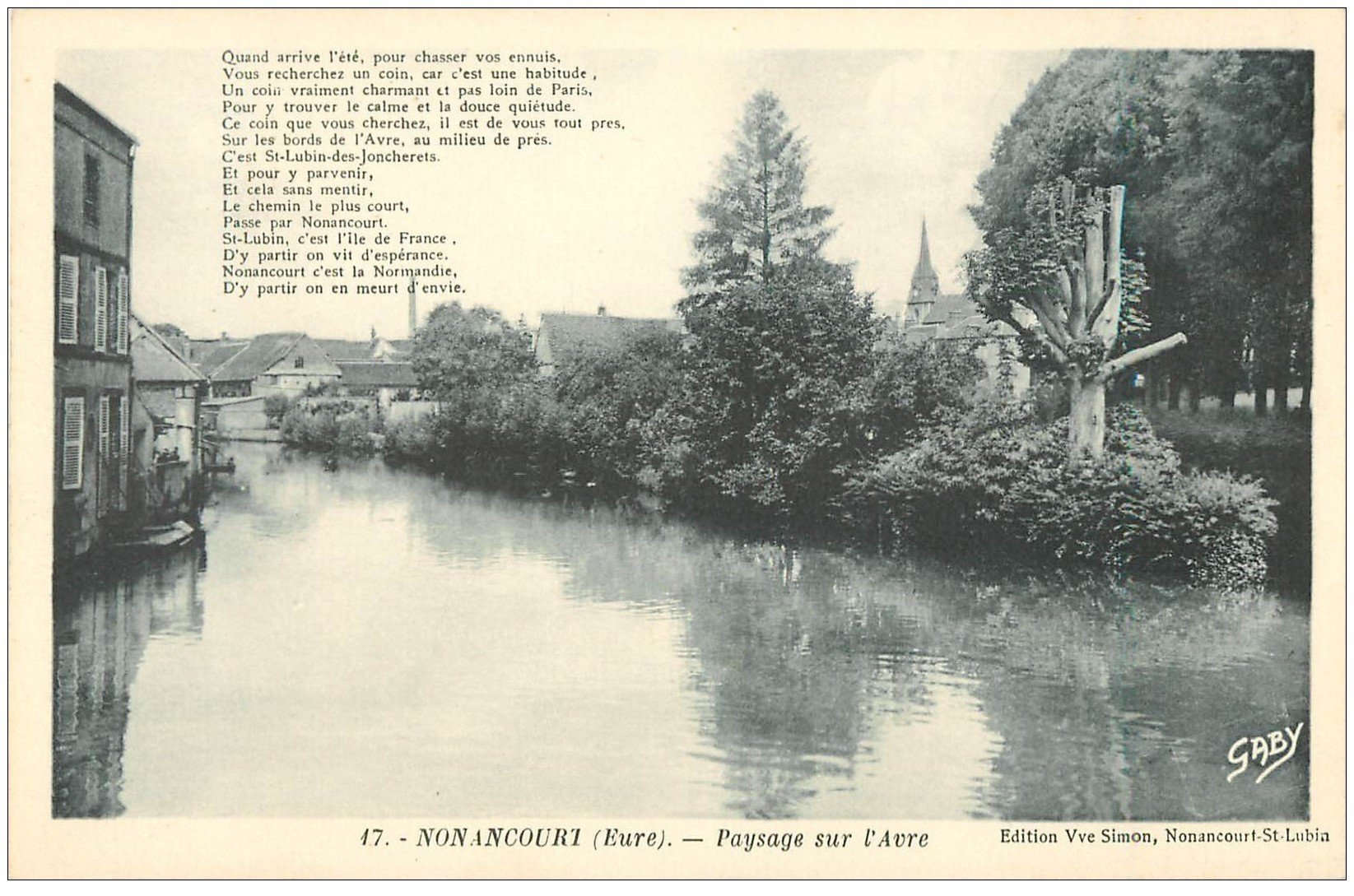 carte postale ancienne 27 NONANCOURT. L'Avre