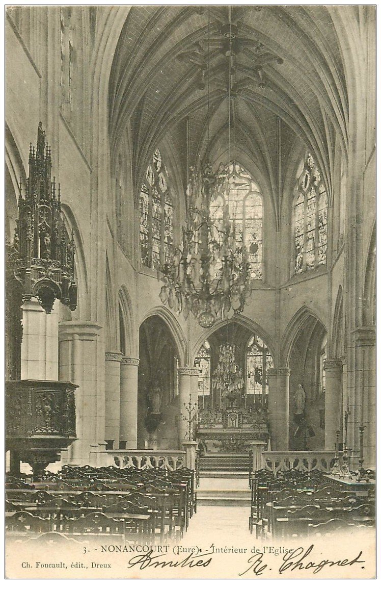 carte postale ancienne 27 NONANCOURT. L'Eglise 1903