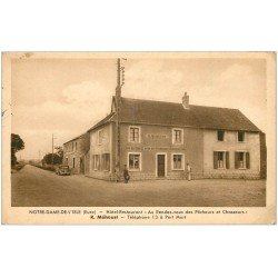 carte postale ancienne 27 NOTRE-DAME-DE-L'ISLE. Hôtel Restaurant au Rendez-vous des Pêcheurs et Chasseurs 1943