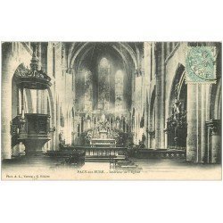 carte postale ancienne 27 PACY-SUR-EURE. L'Eglise intérieur 1906