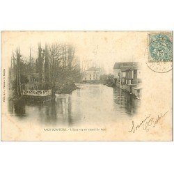 carte postale ancienne 27 PACY-SUR-EURE. L'Eure en amont du Pont 1904