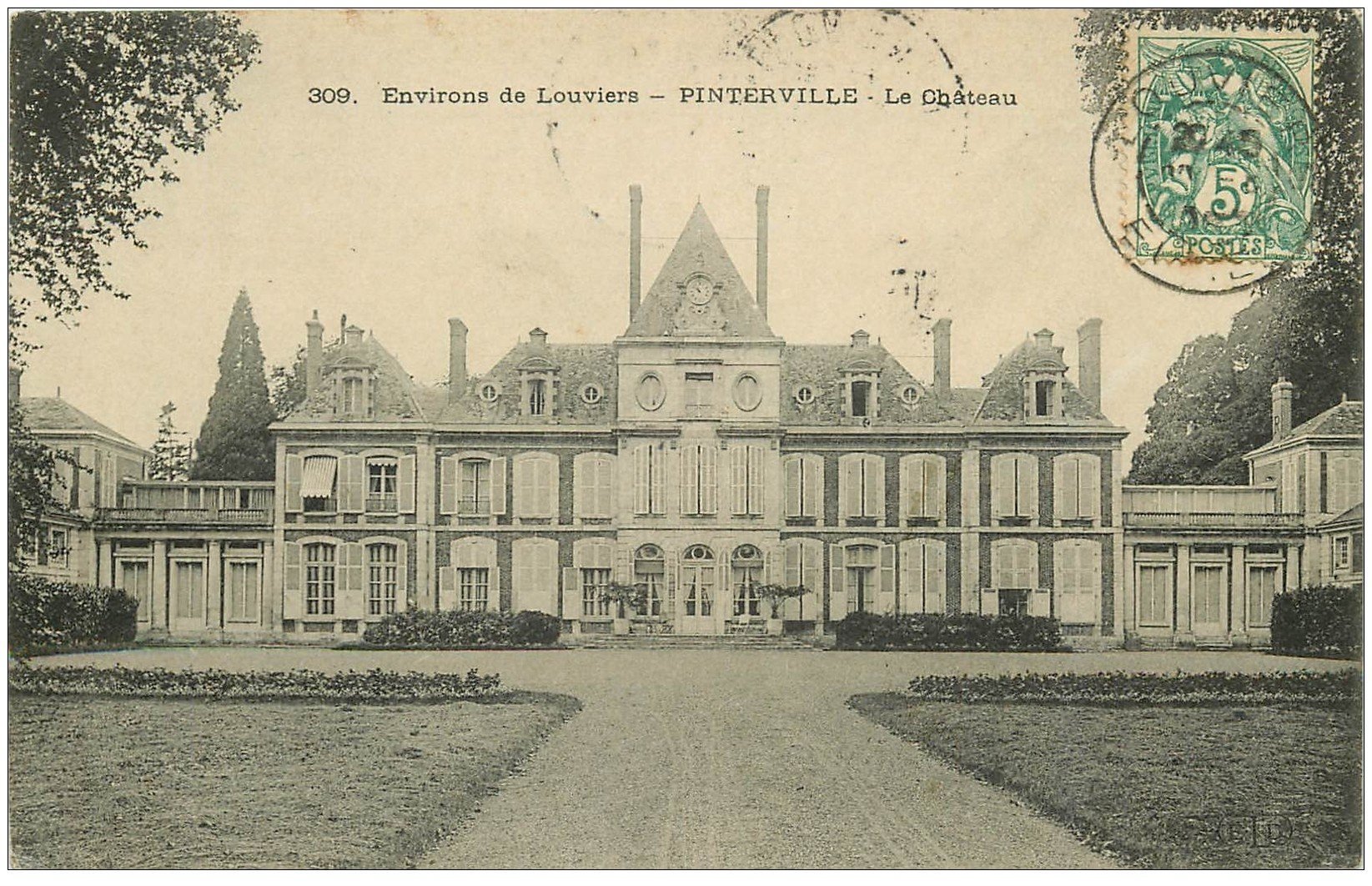carte postale ancienne 27 PINTERVILLE. Le Château 1907