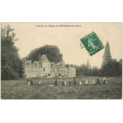 carte postale ancienne 27 PINTERVILLE. Le Château belle animation vers 1909