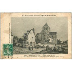 carte postale ancienne 27 PONT-AUDEMER. Eglise Saint-Germain autrefois. Carte papier velin 1911