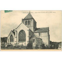 carte postale ancienne 27 PONT-AUDEMER. Eglise Saint-Germain et Cimetière