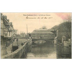 carte postale ancienne 27 PONT-AUDEMER. La Halle aux Poissons 1910