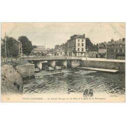 carte postale ancienne 27 PONT-AUDEMER. Le Barrage Quai de la Poissonnerie