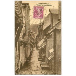 carte postale ancienne 27 PONT-AUDEMER. Rivière Rue aux Pâtissiers 1937