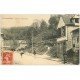 carte postale ancienne 27 PONT-AUDEMER. route de Quilleboeuf 1911. Affiche Cocolat Ibled