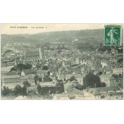 carte postale ancienne 27 PONT-AUDEMER. Vue générale 1908 minuscule morsure...