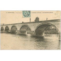 carte postale ancienne 27 PONT-DE-L'ARCHE. Le Pont vers 1907
