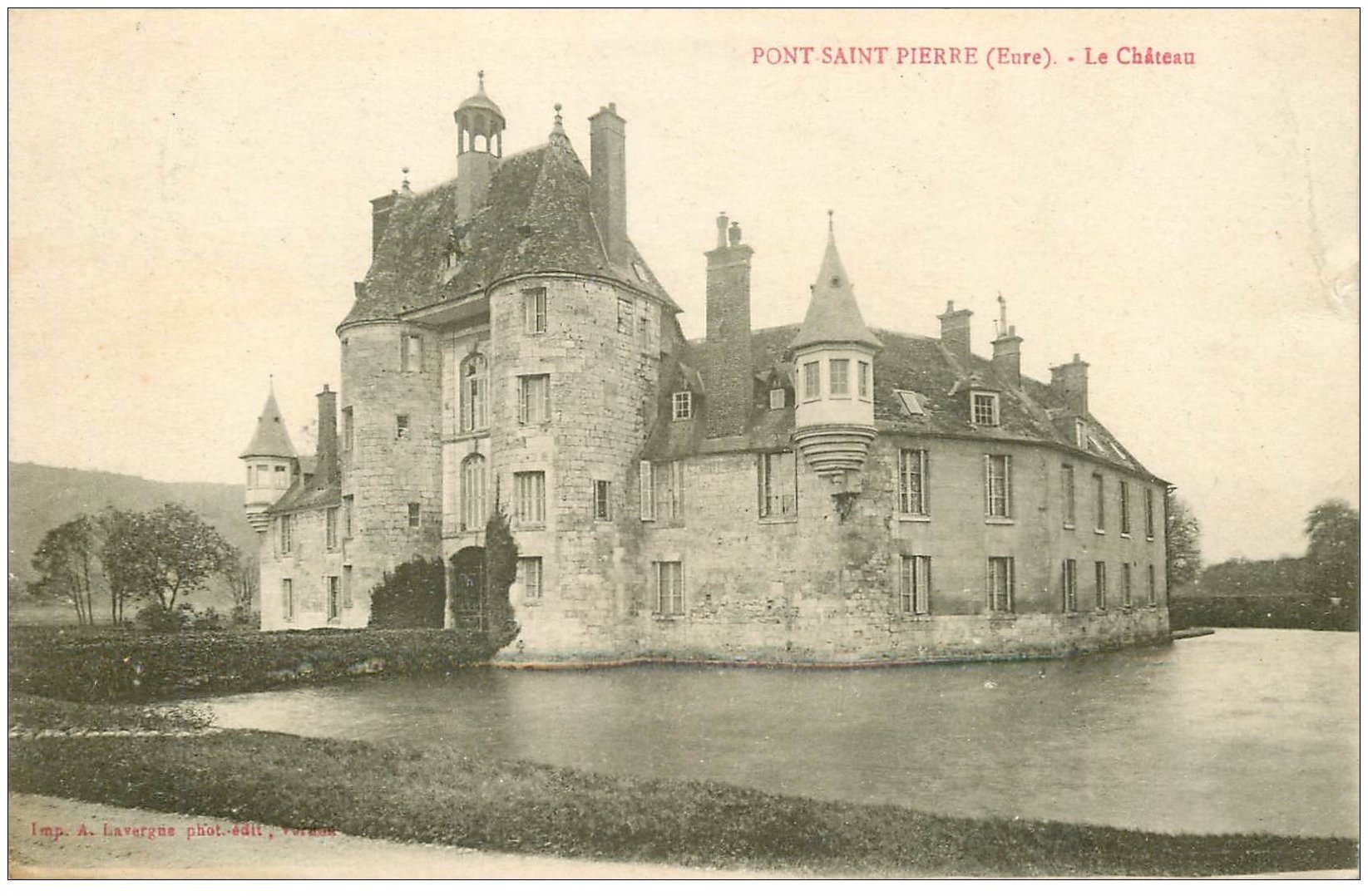 carte postale ancienne 27 PONT-SAINT-PIERRE. Château 1921