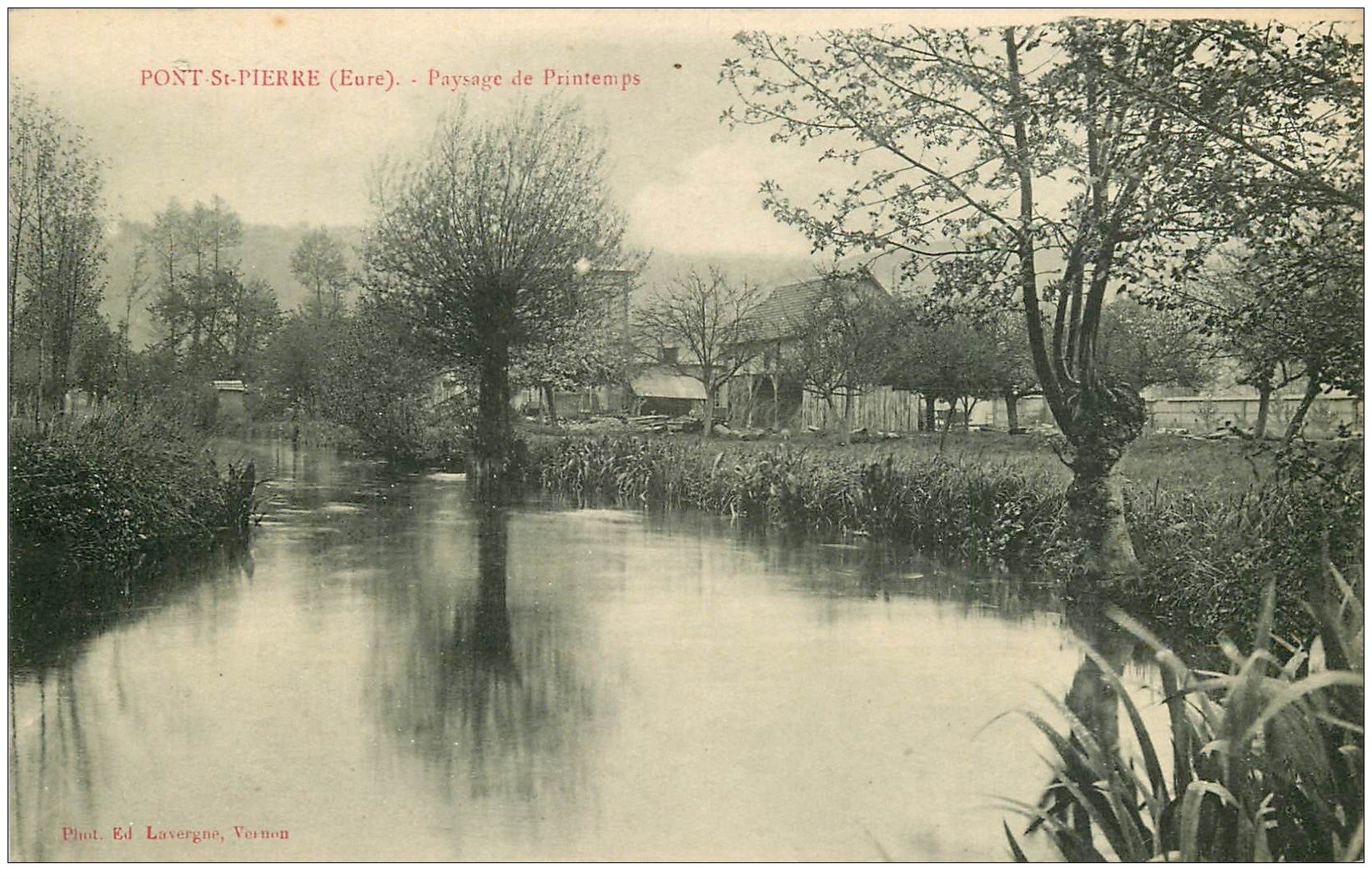 carte postale ancienne 27 PONT-SAINT-PIERRE. Paysage