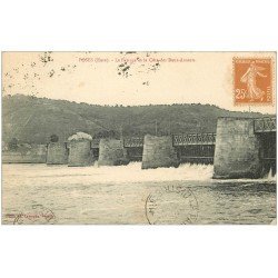 carte postale ancienne 27 POSES. Barrage Côte des Deux Amants 1928
