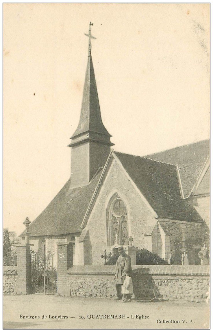 27 QUATREMARE. L'Eglise et Cimetière animation