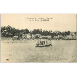 carte postale ancienne 27 QUILLEBEUF-SUR-SEINE. Le Bac Félix-Faure de Rouen au Havre