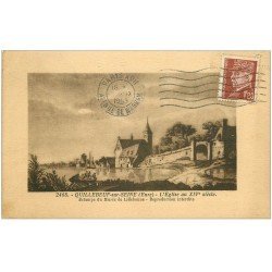 carte postale ancienne 27 QUILLEBEUF-SUR-SEINE. L'Eglise 1943