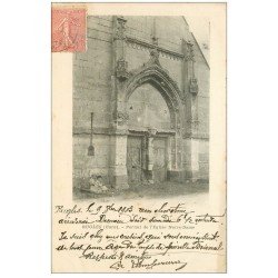 carte postale ancienne 27 RUGLES.. Portail Eglise Notre-Dame 1903