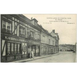 carte postale ancienne 27 SAINT-ANDRE-DE-L'EURE. Hostellerie Cheval Noir. Les Patrons