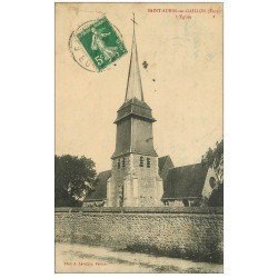 carte postale ancienne 27 SAINT-AUBIN-SUR-GAILLON. L'Eglise 1913