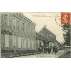 carte postale ancienne 27 SAINT-JULIEN-DE-LA-LIEGUE. Route Principale 1907. Pour Millet à la Folie Vernouillet
