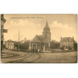 27 SAINT-MACLOU. Eglise et Monument sur la Place. Café animation