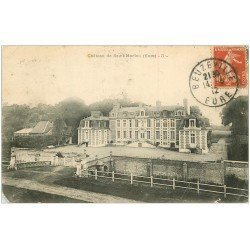 carte postale ancienne 27 SAINT-MACLOU. Le Château 1912. Un coin rogné