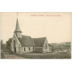 carte postale ancienne 27 SAINT-PIERRE-DU-VAUVRAY. Eglise et Seine 1924