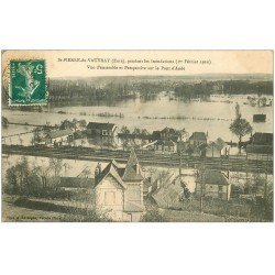 carte postale ancienne 27 SAINT-PIERRE-DU-VAUVRAY. Inondations 1910 et Pont André