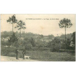 carte postale ancienne 27 SAINT-PIERRE-DU-VAUVRAY. Le Pays vu de la Gare 1915