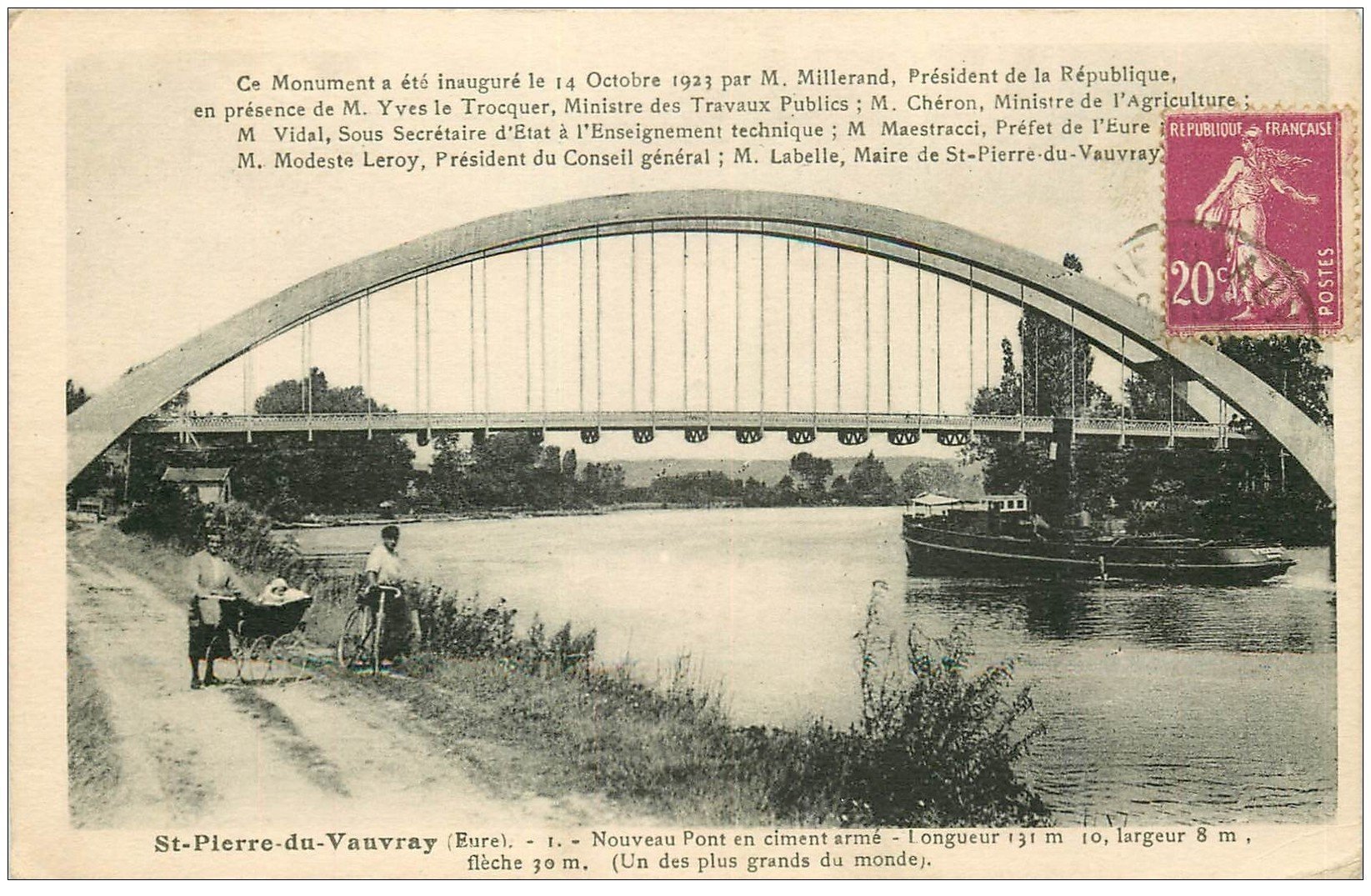 27 SAINT-PIERRE-DU-VAUVRAY. Pont en ciment armé