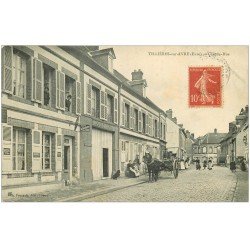 carte postale ancienne 27 TILLIERES-SUR-AVRE. Grande Rue Tabac et attelage pour Cave à Vins