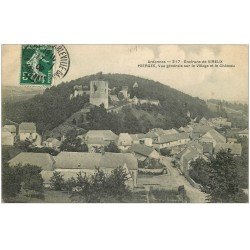 carte postale ancienne 08 HIERGES. Village et Château 1909