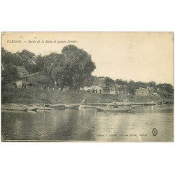 carte postale ancienne 27 VERNON. Garage Sencier Bords de Seine 1916