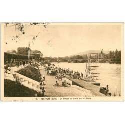 carte postale ancienne 27 VERNON. La Plage 1949