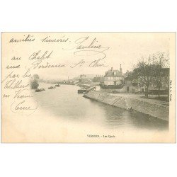 carte postale ancienne 27 VERNON. Les Quais 1903