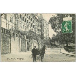 carte postale ancienne 41 BLOIS. Château et attelage 1914