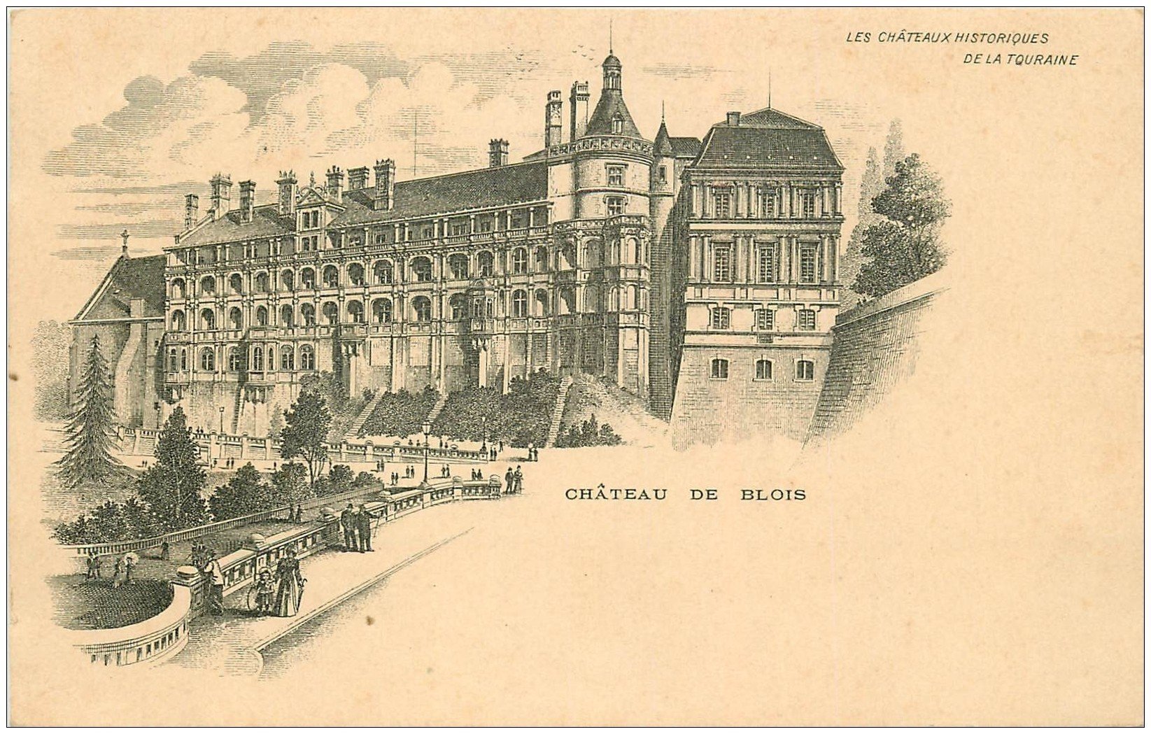 carte postale ancienne 41 BLOIS. Château. Rare carte timbrée mais vierge