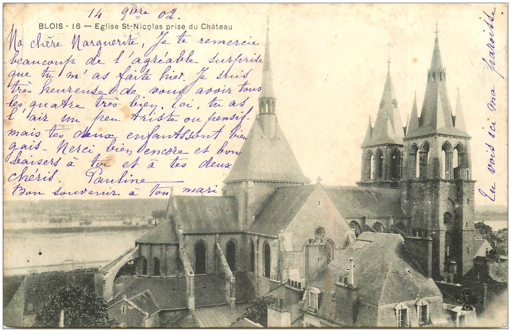 carte postale ancienne 41 BLOIS. Eglise Saint-Nicolas 1902