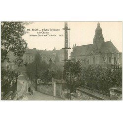 carte postale ancienne 41 BLOIS. Eglise Saint-Vincent et Château 190