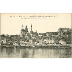 carte postale ancienne 41 BLOIS. Hôpital, Eglise et Château